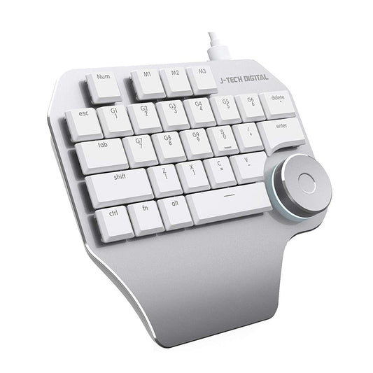 Designer Mechanical Keyboard Keypad – Backlit/Smart Knob (White)