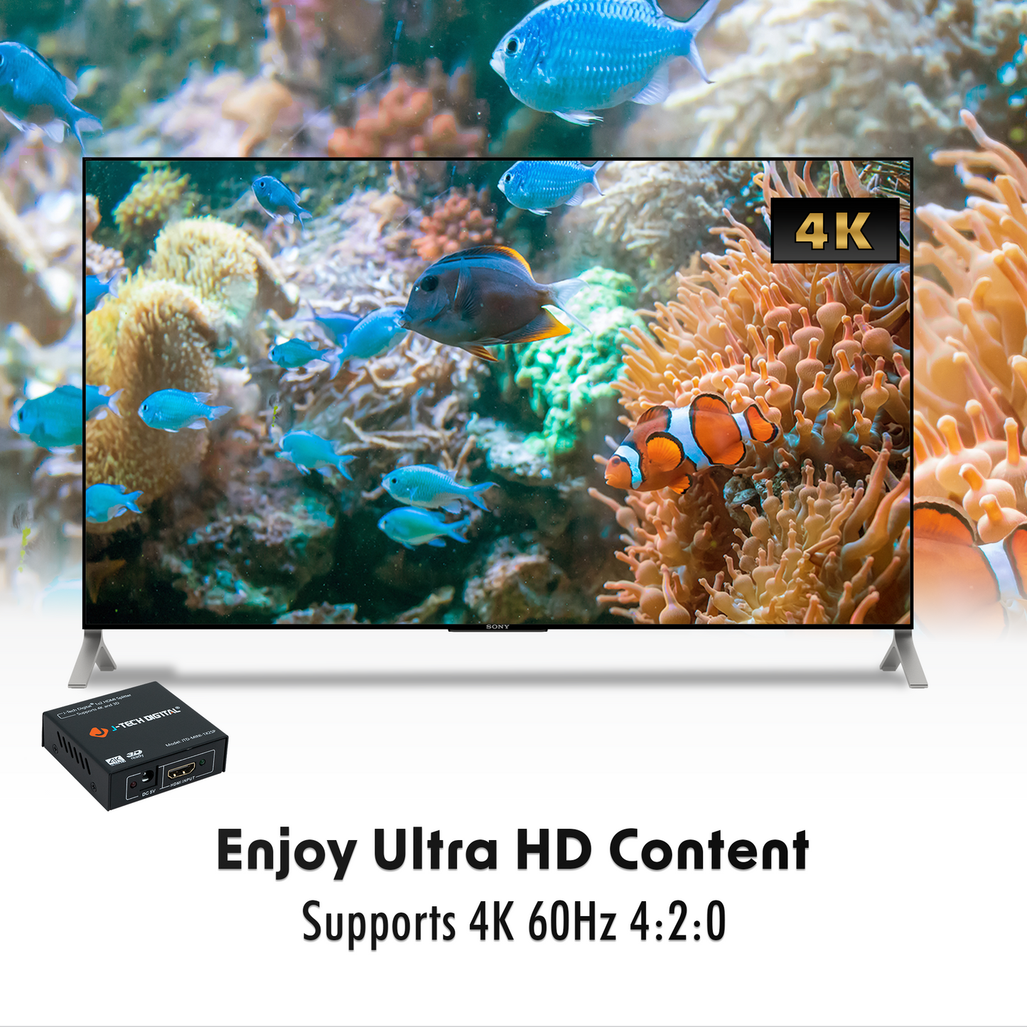 1×2 4K 60Hz 4:2:0 HDMI Splitter