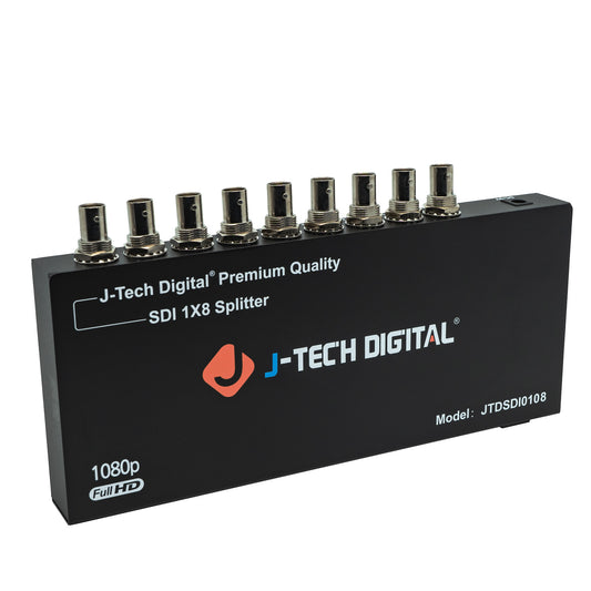 SDI Splitter 1×8 supports SD-SDI, HD-SDI, 3G-SDI up to 1320Ft.