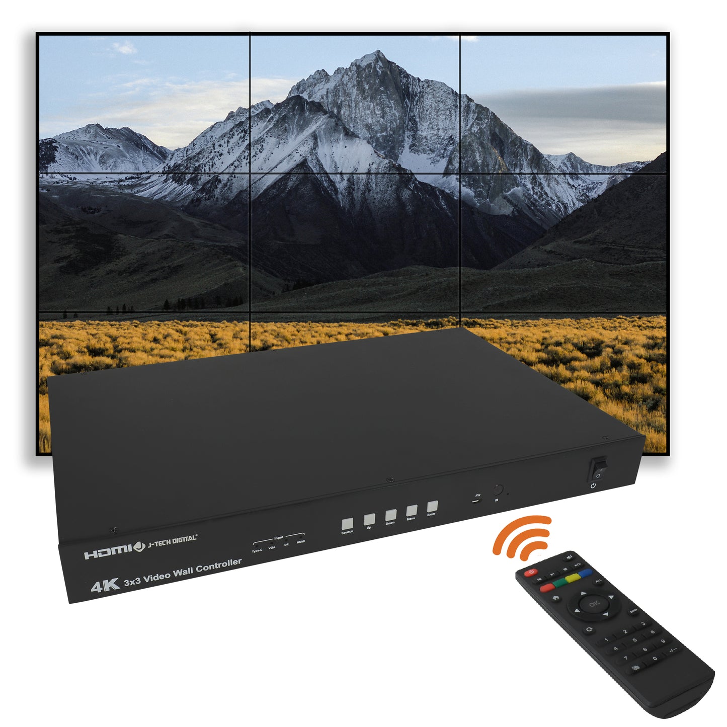 HDMI / VGA / DP / USB Type-C 4K 30Hz 3×3 Video Wall Controller, (up to 10×10)