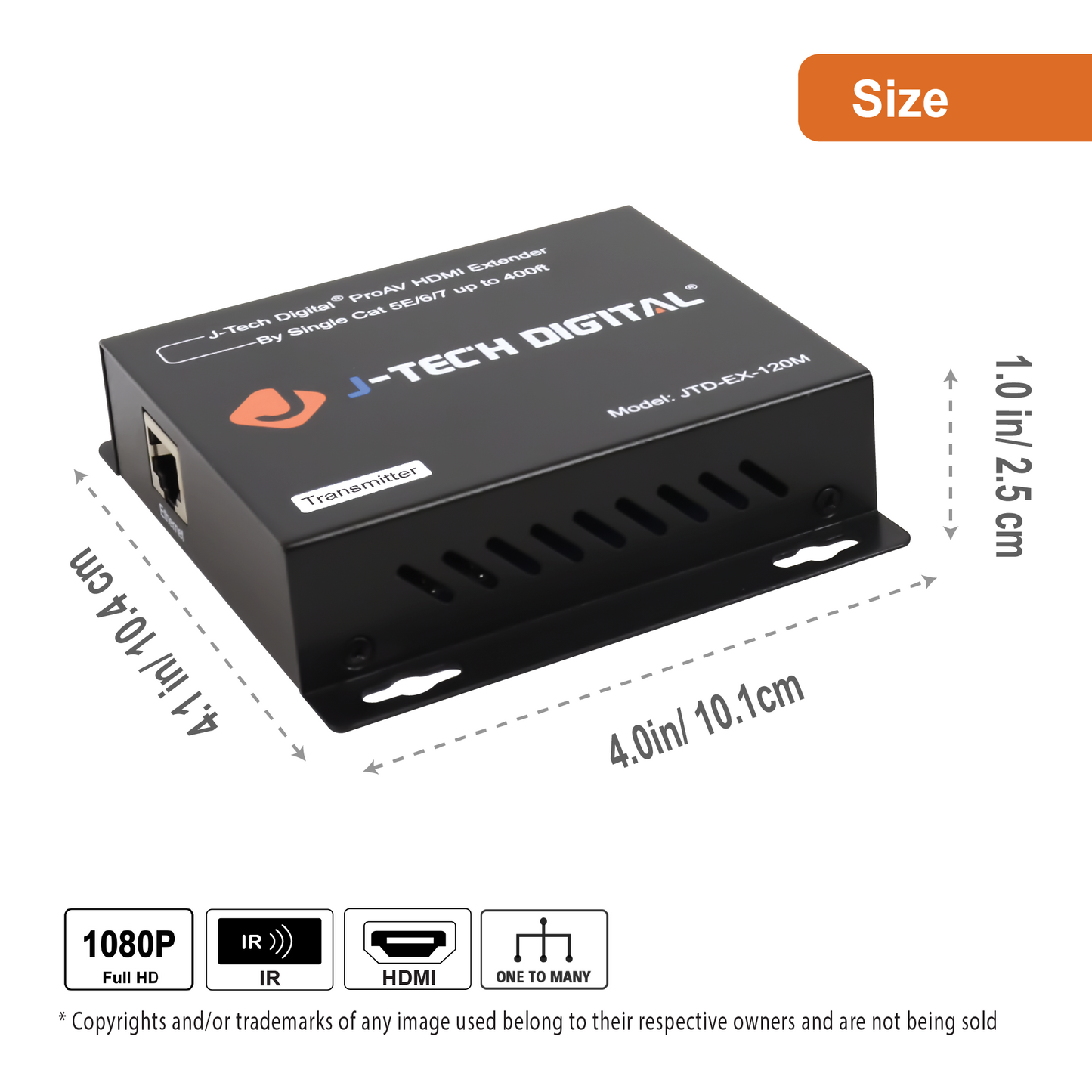 1080P HDMI Over Ethernet Extender Up To 400ft.