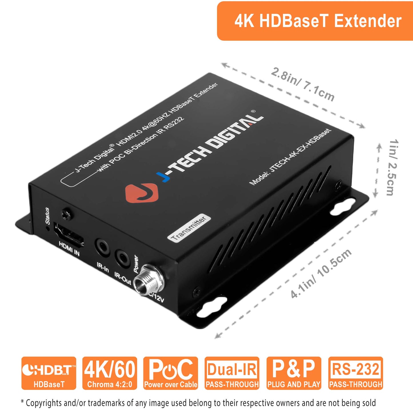 HDBaseT HDMI Extender 4K@60HZ 4:2:0 w/ PoC