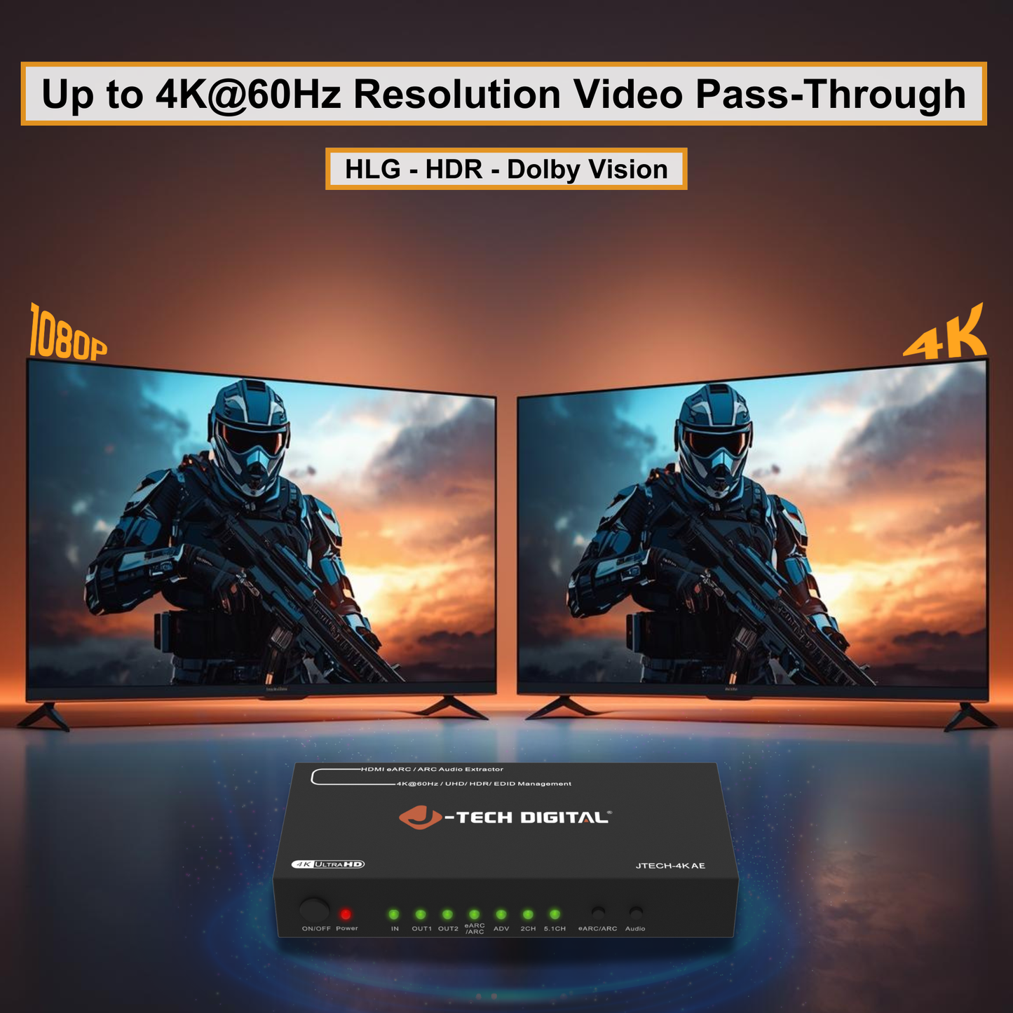 4K 60Hz HDMI eARC / ARC Audio Extractor