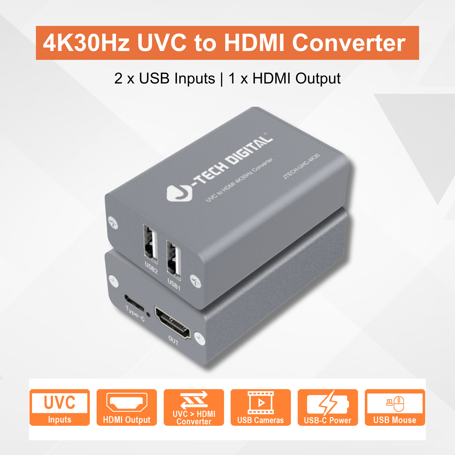 4K 30Hz UVC to HDMI Converter Adapter