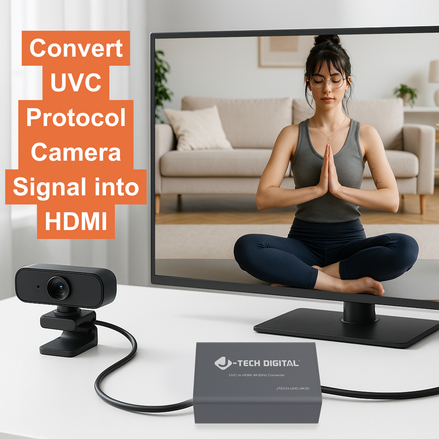 4K 30Hz UVC to HDMI Converter Adapter