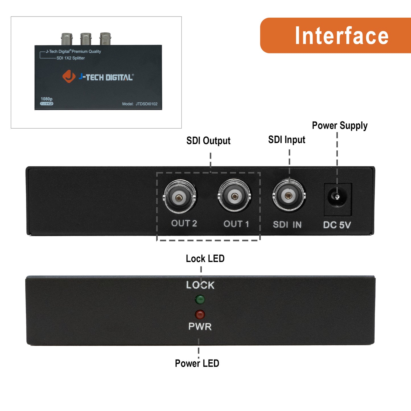 SDI Splitter 1×2 supports SD-SDI, HD-SDI, 3G-SDI up to 1320Ft.