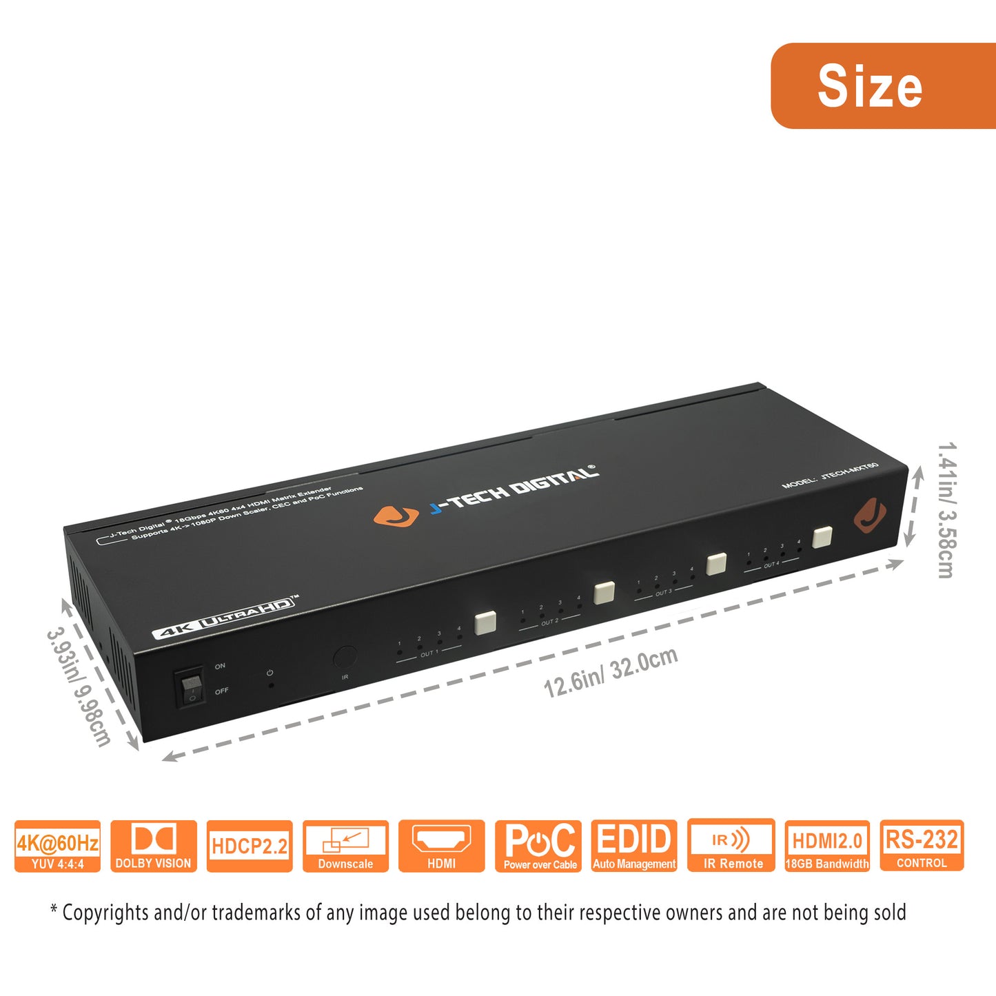 4×4 HDMI Matrix Extender 4K 60Hz 4:4:4