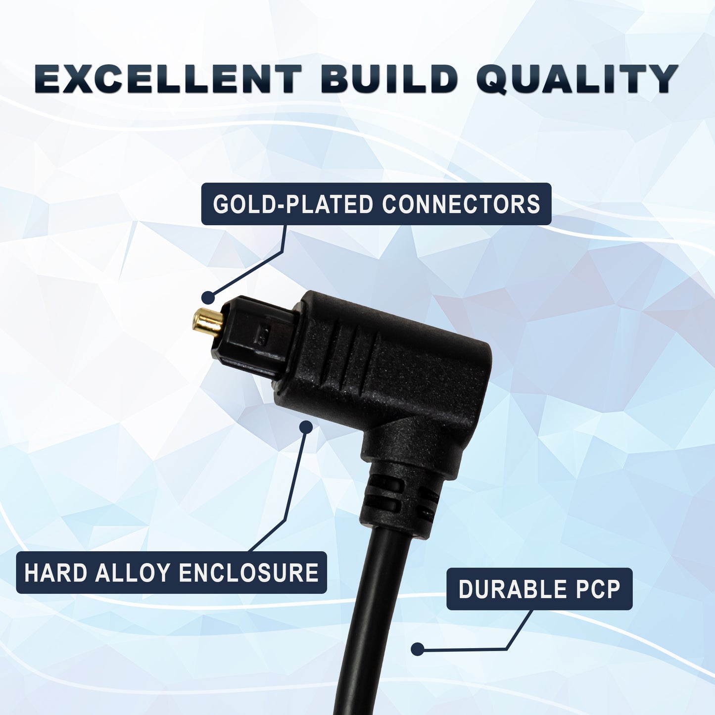 90 Degree / Right Angle Toslink Digital Optical Audio Cable 6ft.