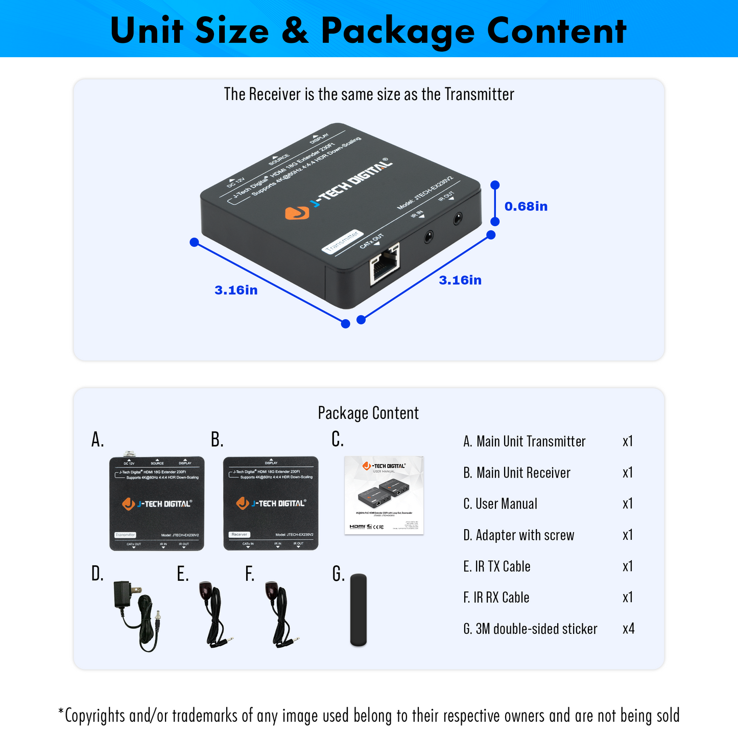 4K 60Hz HDMI Extender Over Ethernet 230ft. w/ 4K Downscaling & PoC