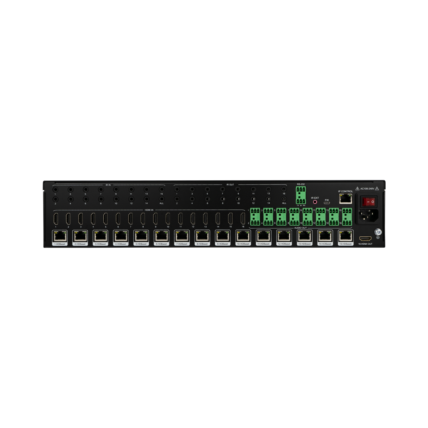 16x16 4K 60Hz HDMI HDBaseT Matrix Extender w/ Audio Matrix