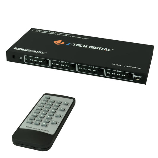 4×4 4K HDMI Matrix Switch | 4K@60Hz 4:4:4 HDR HDMI 2.0 HDCP 2.2 w/ Downscaler