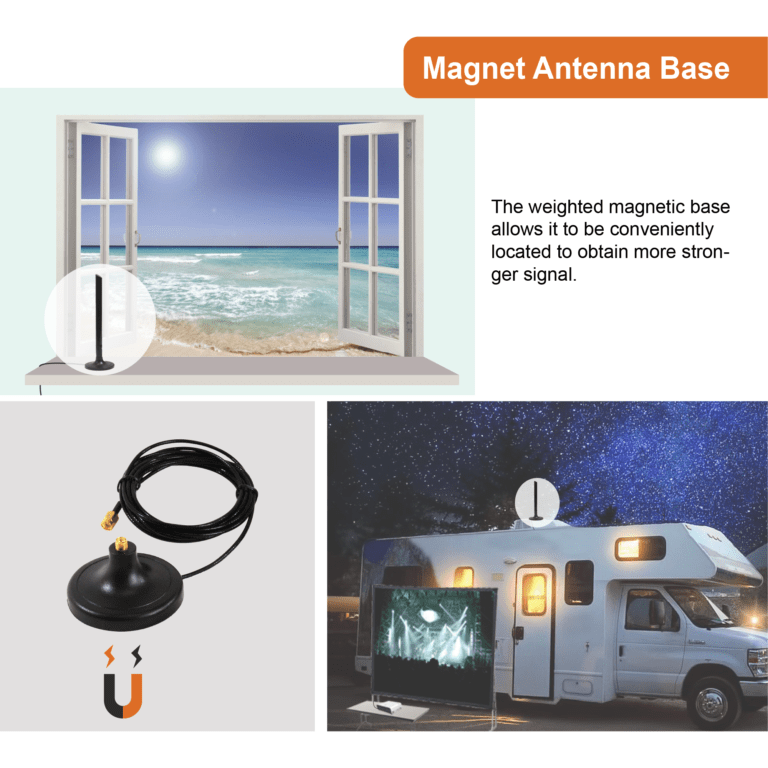 10ft Magnetic Antenna Base and Extension Cord RP-SMA Connections