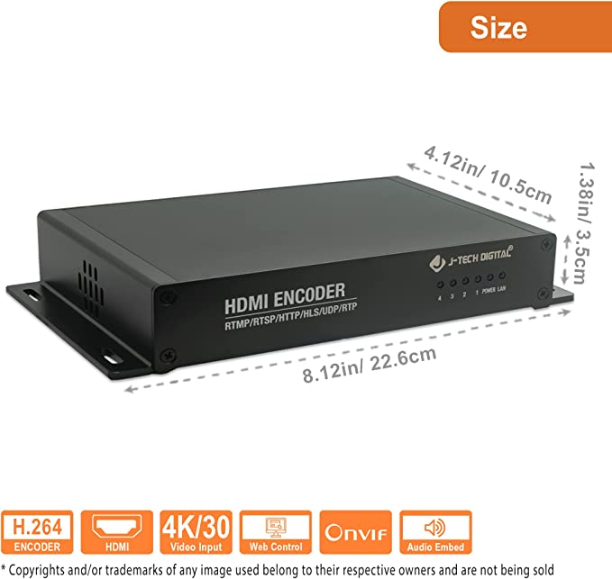 4 Port H.264 / MJPEG HDMI Livestream Encoder | 4 x 4K @ 30Hz for YouTube Facebook Twitch VLC