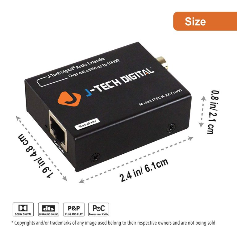 Optical/Coaxial Digital Audio Extender/Converter Over Cat5e/6 (990 feet)