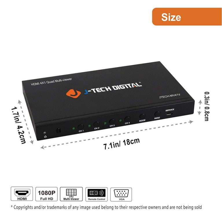 HDMI & VGA 4×1 1080p Quad Multi-Viewer