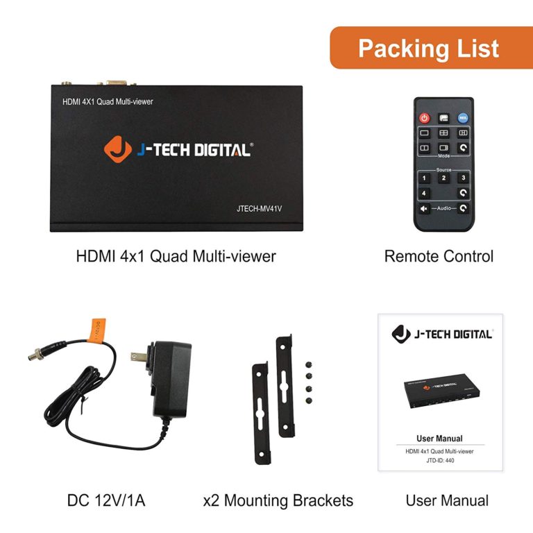 HDMI & VGA 4×1 1080p Quad Multi-Viewer